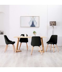 Eetkamerstoelen 4 st fluweel zwart