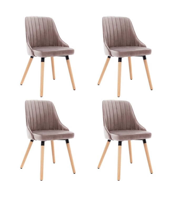 Eetkamerstoelen 4 st fluweel roze