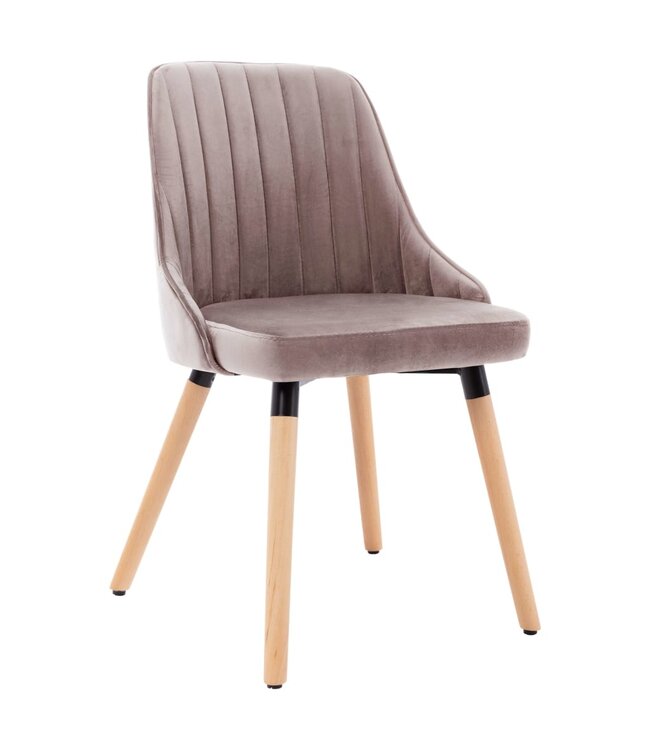 Eetkamerstoelen 4 st fluweel roze