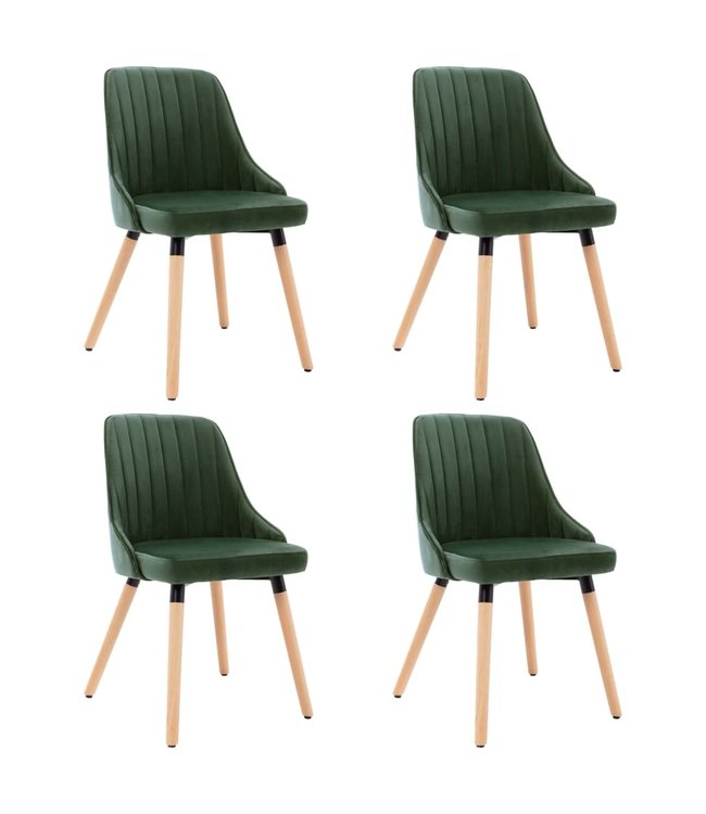 Eetkamerstoelen 4 st fluweel donkergroen