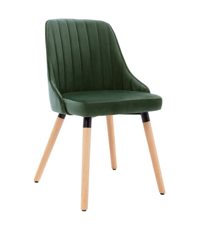 Eetkamerstoelen 4 st fluweel donkergroen