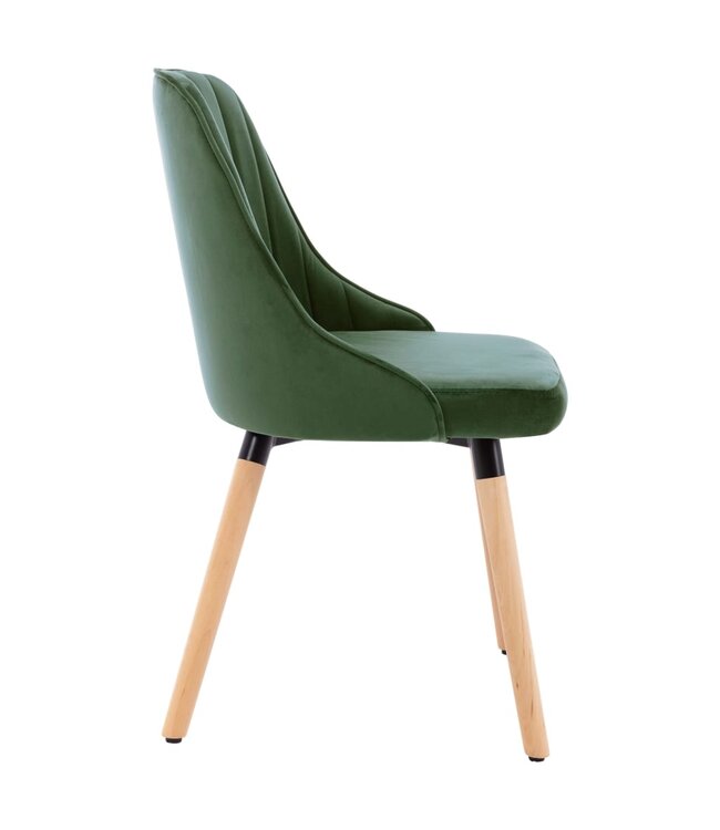 Eetkamerstoelen 4 st fluweel donkergroen