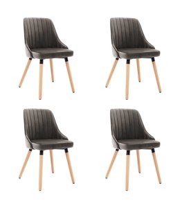 Eetkamerstoelen 4 st fluweel donkergrijs