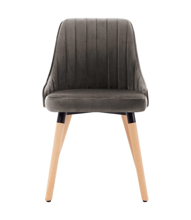Eetkamerstoelen 4 st fluweel donkergrijs