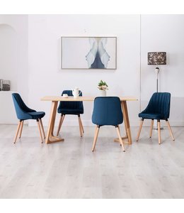 Eetkamerstoelen 4 st fluweel blauw