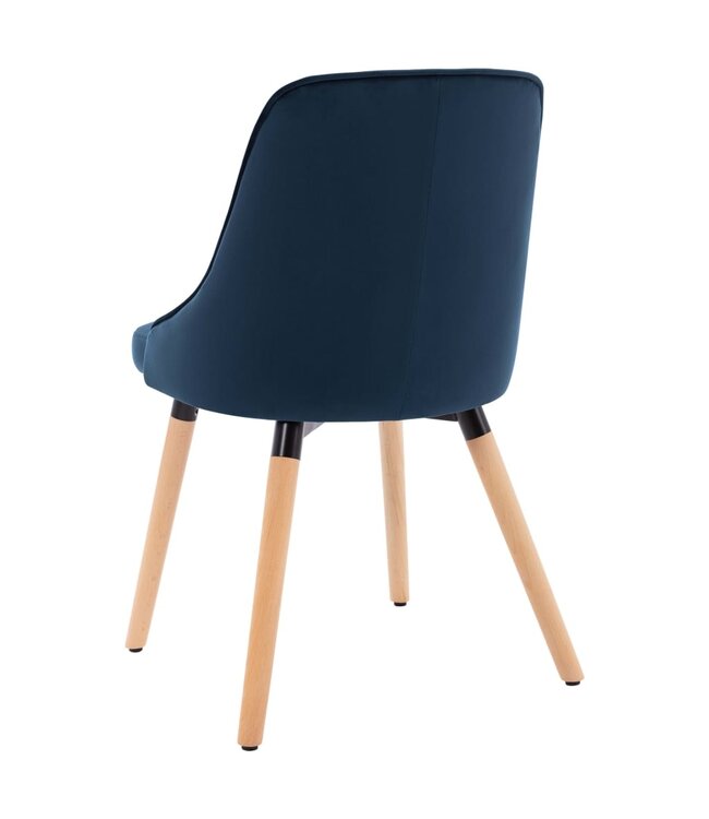 Eetkamerstoelen 4 st fluweel blauw