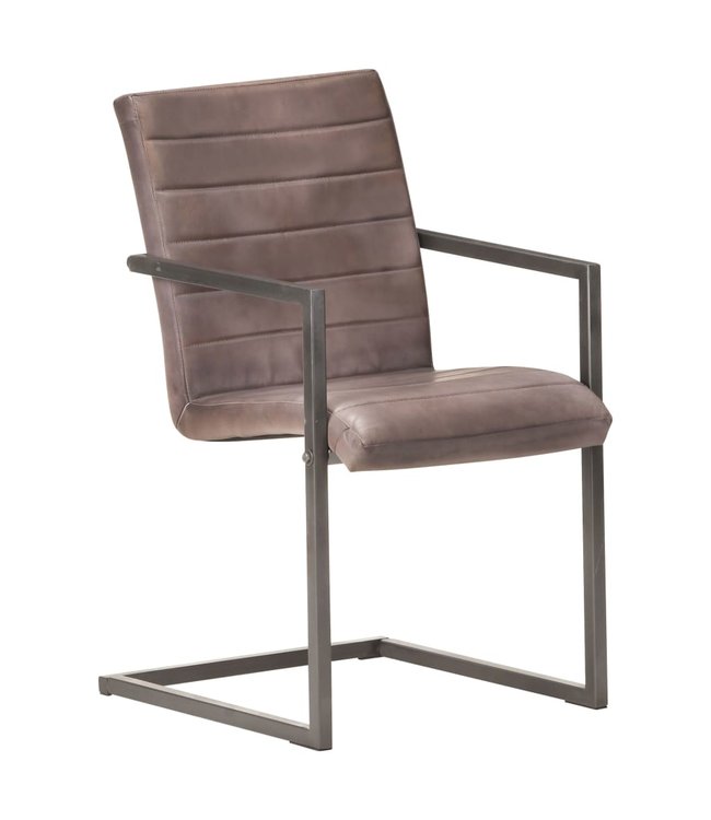 Eetkamerstoelen 4 st echt leer bruin