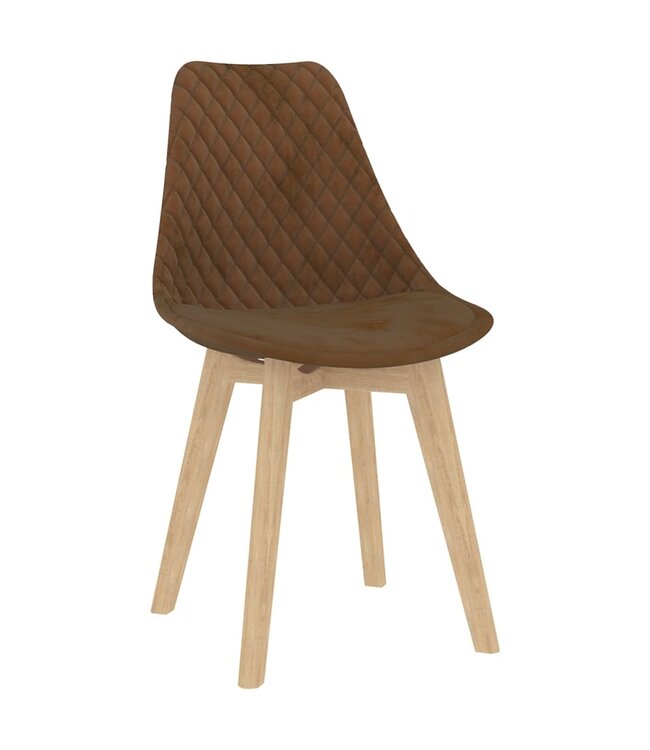 Eetkamerstoelen 4 st fluweel bruin