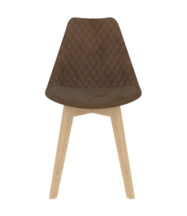 Eetkamerstoelen 4 st fluweel bruin