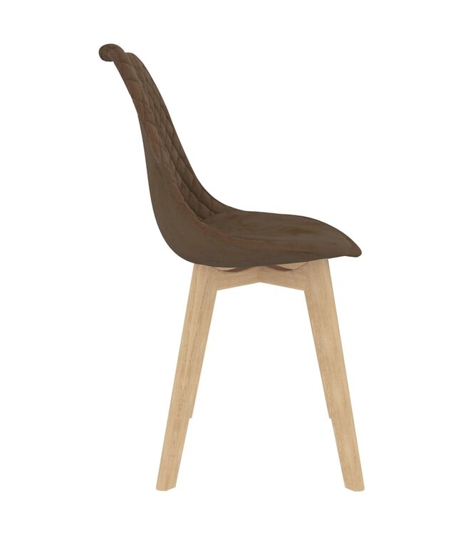 Eetkamerstoelen 4 st fluweel bruin
