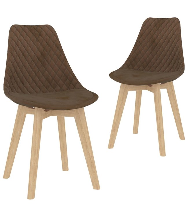 Eetkamerstoelen 2 st fluweel bruin