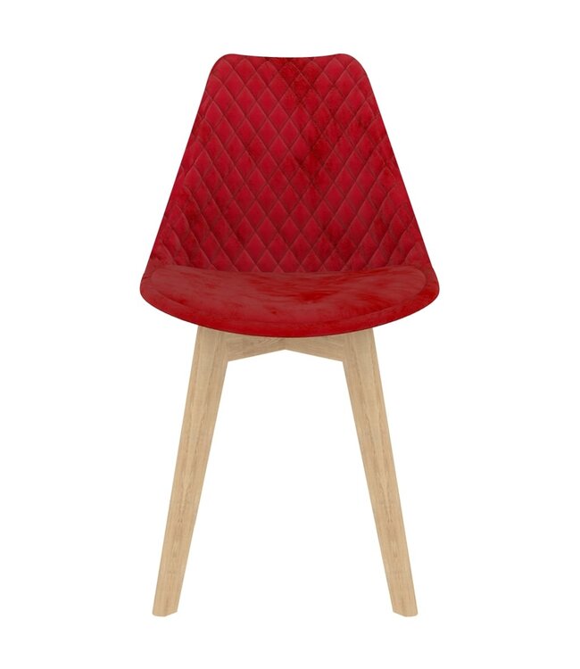 Eetkamerstoelen 4 st fluweel rood