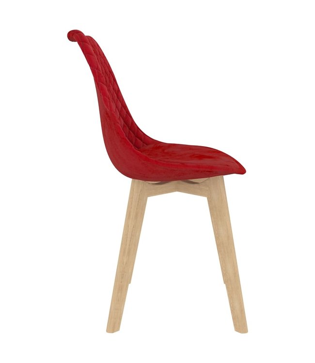 Eetkamerstoelen 4 st fluweel rood