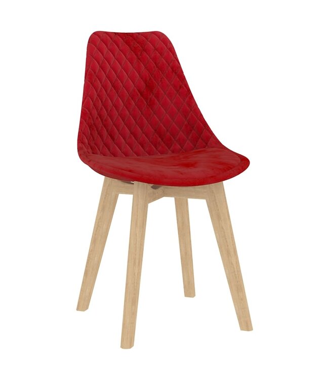 Eetkamerstoelen 2 st fluweel rood