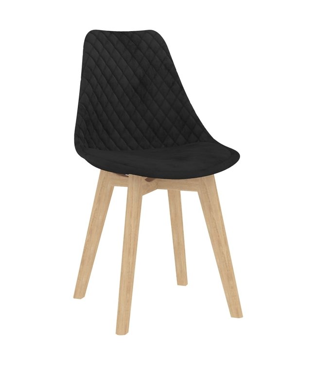 Eetkamerstoelen 2 st fluweel zwart