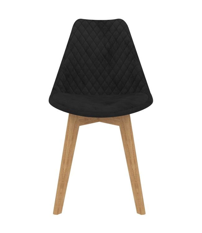 Eetkamerstoelen 2 st fluweel zwart