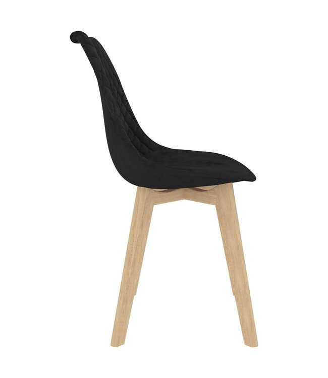 Eetkamerstoelen 2 st fluweel zwart