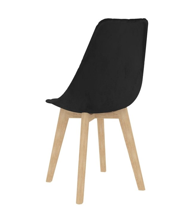 Eetkamerstoelen 2 st fluweel zwart