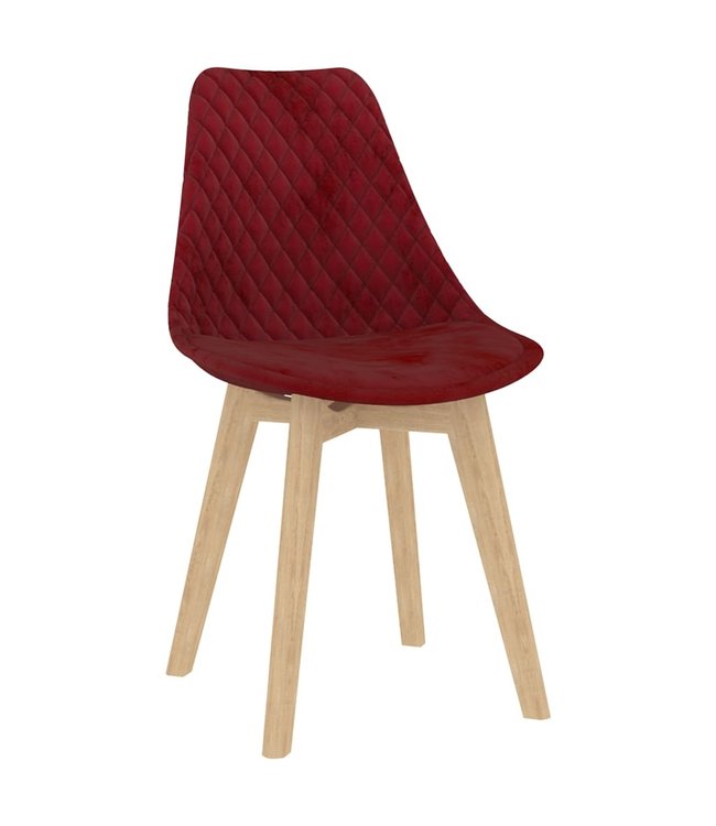 Eetkamerstoelen 4 st fluweel wijnrood