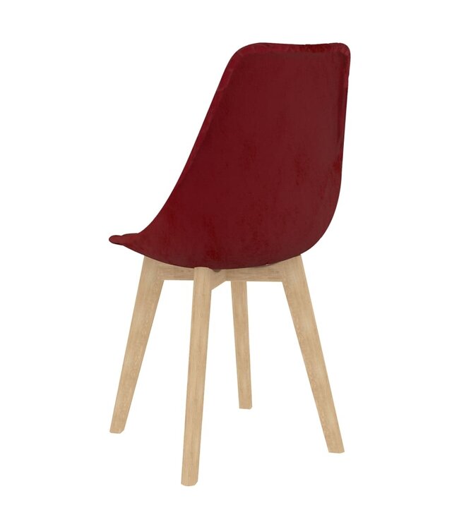 Eetkamerstoelen 4 st fluweel wijnrood