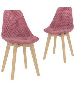 Eetkamerstoelen 2 st fluweel roze