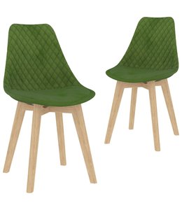 Eetkamerstoelen 2 st fluweel lichtgroen