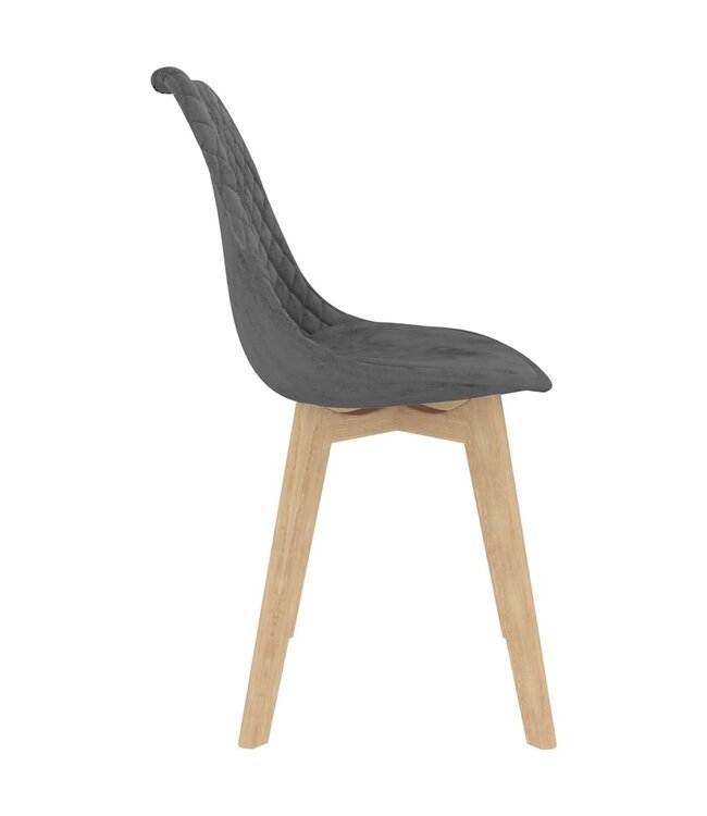 Eetkamerstoelen 4 st fluweel grijs