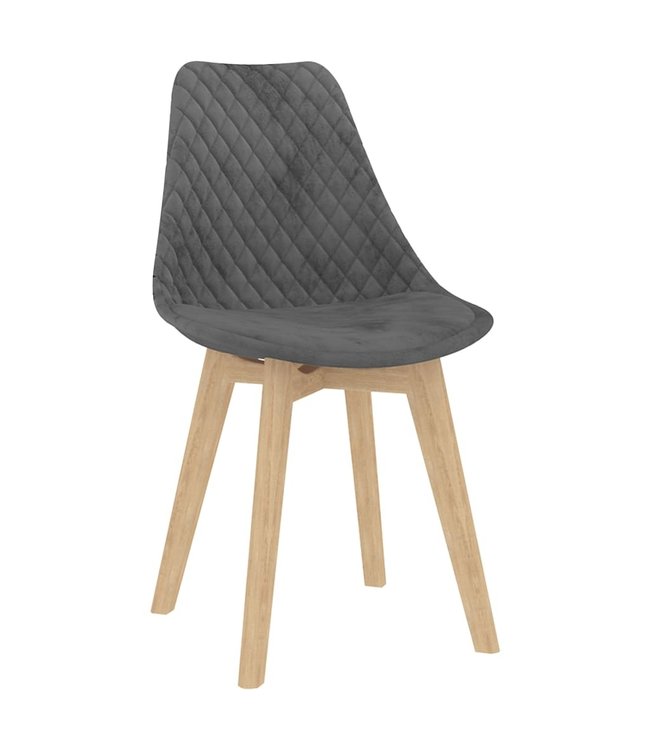 Eetkamerstoelen 2 st fluweel grijs