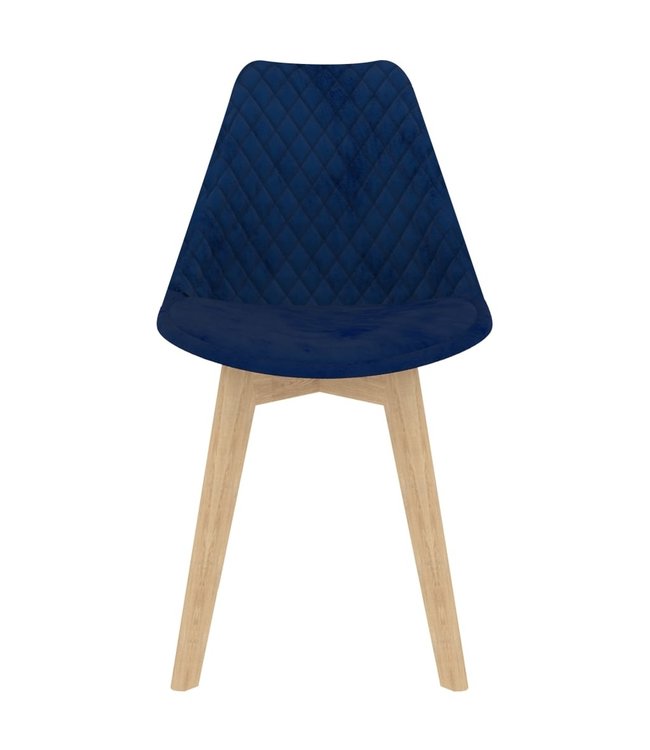 Eetkamerstoelen 4 st fluweel blauw