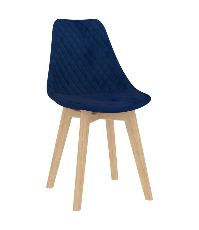 Eetkamerstoelen 2 st fluweel blauw