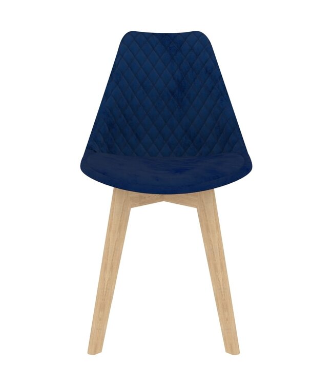 Eetkamerstoelen 2 st fluweel blauw