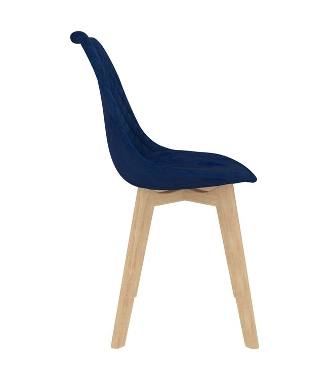 Eetkamerstoelen 2 st fluweel blauw