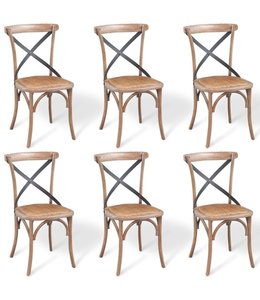 Eetkamerstoelen 6 st massief eikenhout