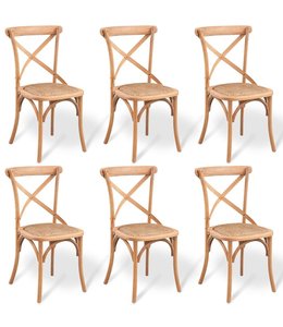 Eetkamerstoelen 6 st massief eikenhout
