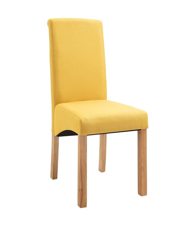 Eetkamerstoelen 4 st stof geel