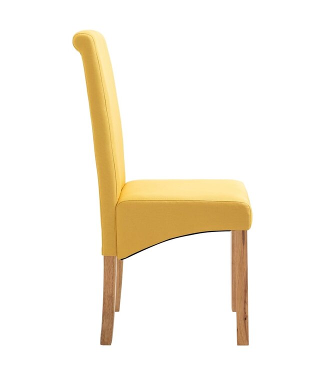 Eetkamerstoelen 4 st stof geel