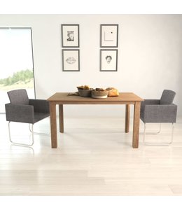 Eetkamerstoelen 2 st stof donkergrijs