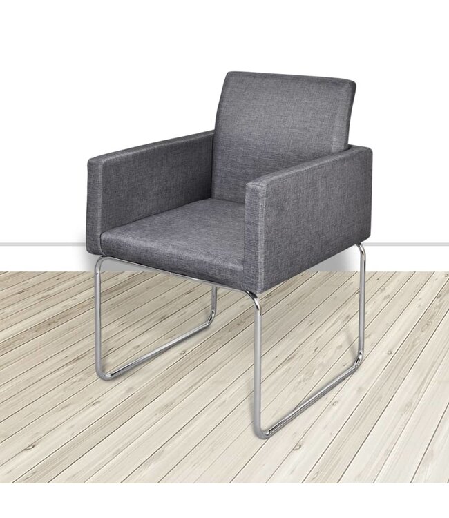 Eetkamerstoelen 2 st stof donkergrijs