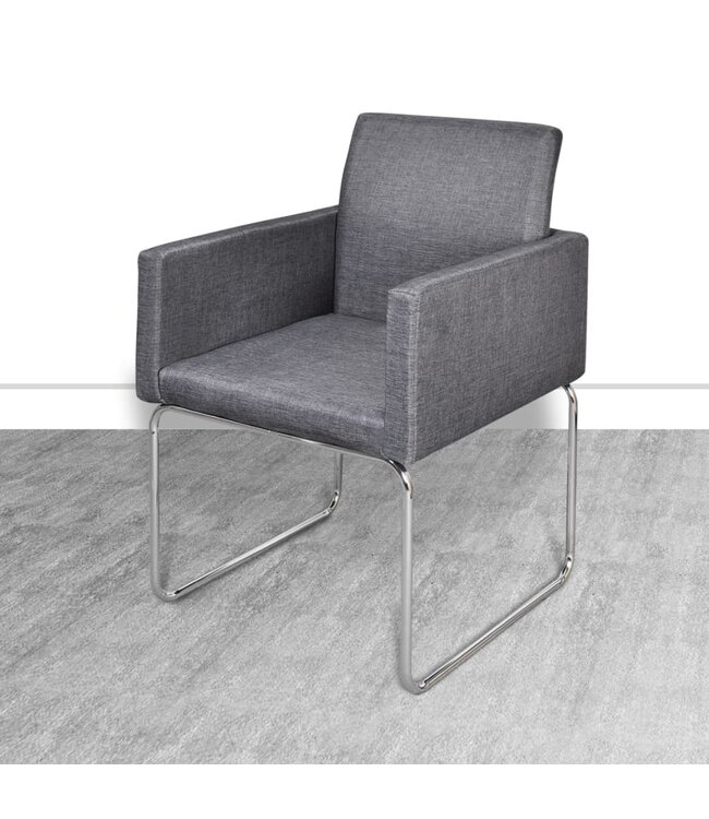 Eetkamerstoelen 2 st stof donkergrijs