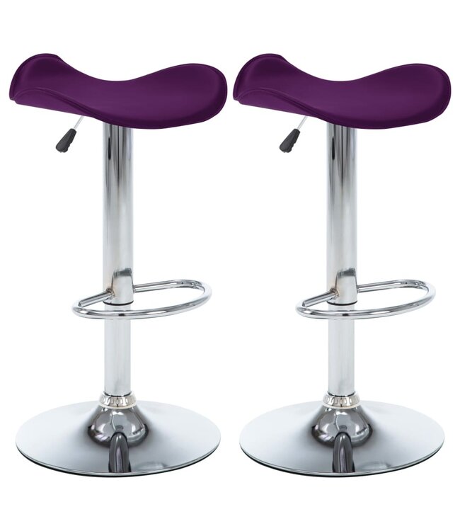 Barkrukken 2 st kunstleer paars