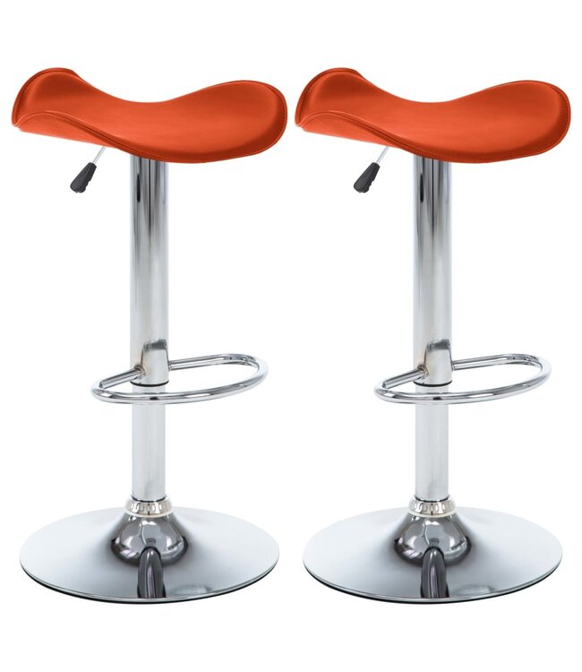 Barkrukken 2 st kunstleer oranje