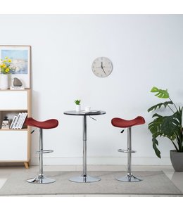 Barkrukken 2 st kunstleer wijnrood