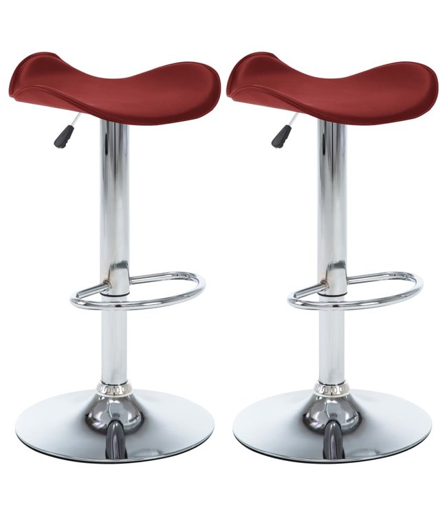 Barkrukken 2 st kunstleer wijnrood