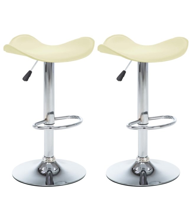 Barkrukken 2 st kunstleer crème