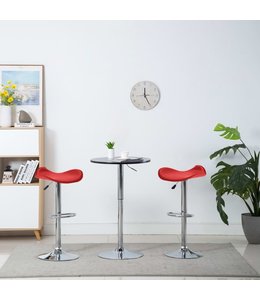 Barkrukken 2 st kunstleer rood