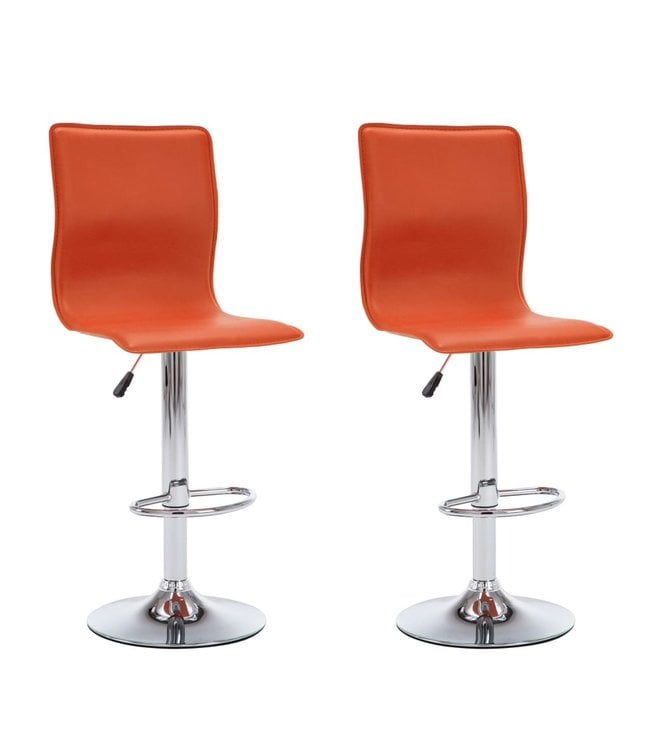 Barkrukken 2 st kunstleer oranje