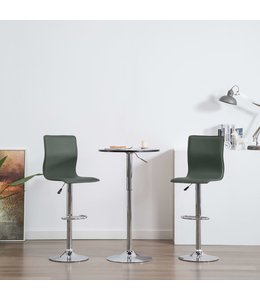 Barkrukken 2 st kunstleer grijs