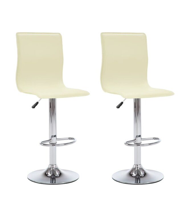 Barkrukken 2 st kunstleer crème