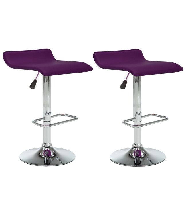 Barkrukken 2 st kunstleer paars