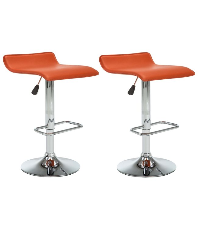 Barkrukken 2 st kunstleer oranje